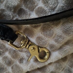 Coach Black Leather Strap With Brass Hardware